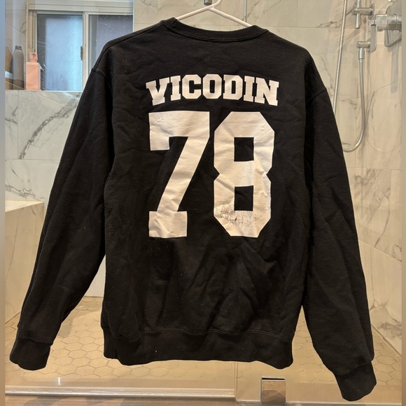 Kitson Crewneck - VICODIN 78 on back - Rx on front - Jersey style - Sz M - Picture 3 of 7